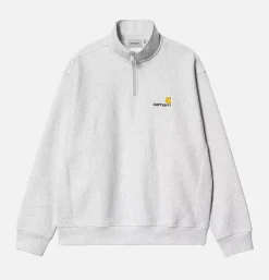 CARHARTT WIP American Script Half Zip Ash Heather< Sweats & Polaires