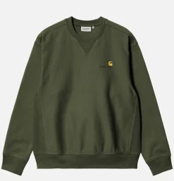 CARHARTT WIP American Script Sweat Tarragon< Sweats & Polaires