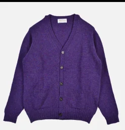 WILLIAM LOCKIE Aryan Cardigan Royal Violet< Pulls & Cardigans