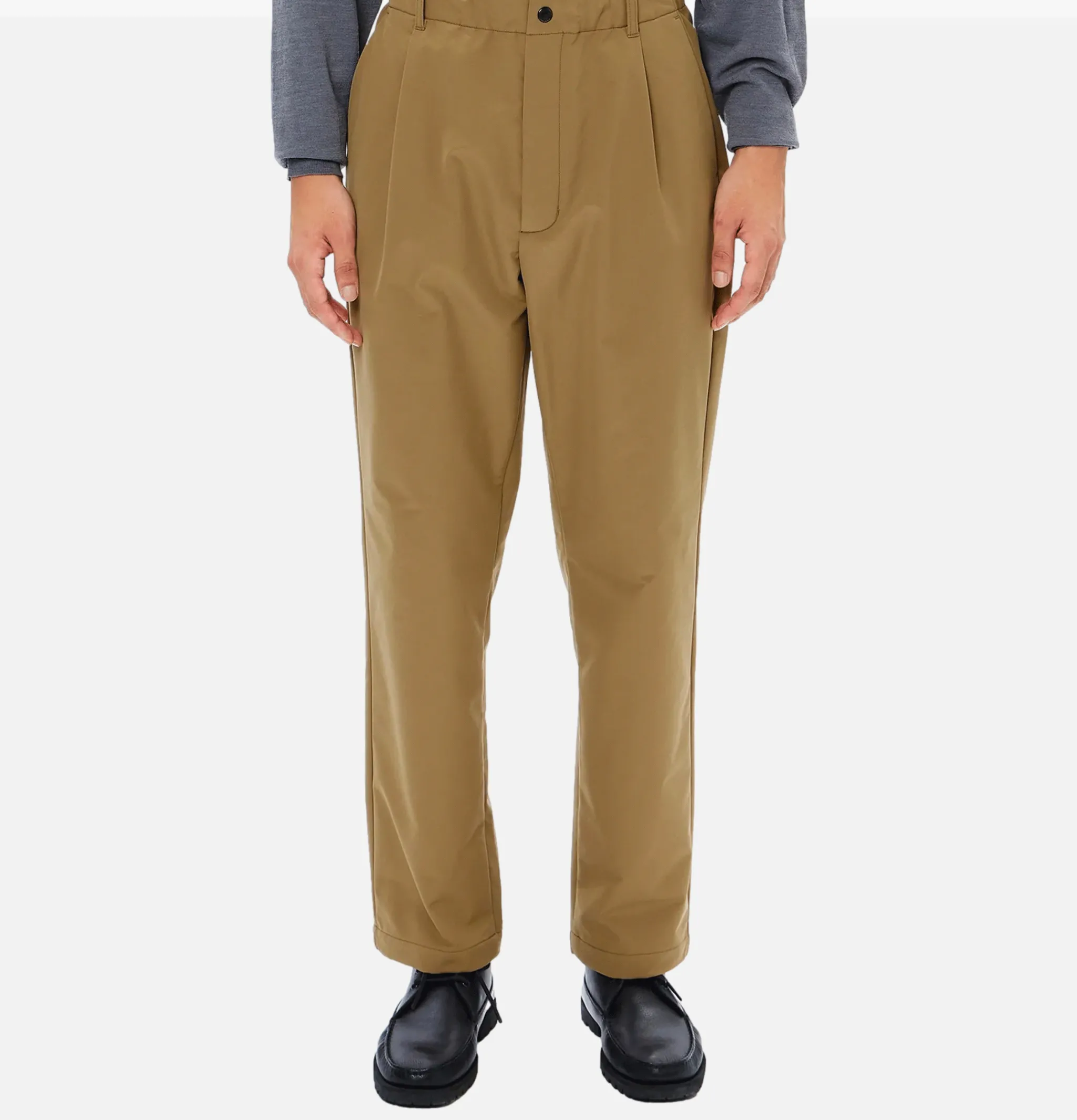 GOLDWIN Brushed Back One Tuck Pant Clay Beige< Pantalons