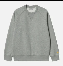 CARHARTT WIP Chase Sweat Grey Heather Gold< Sweats & Polaires