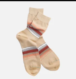 ROTOTO Chaussette Horizon Stripe Beige<Homme Chaussettes