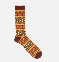 ANONYMOUS ISM Chaussette Wool Jacquard Brown<Homme Chaussettes