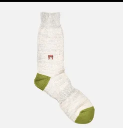 ANONYMOUS ISM Chaussettes Embroidery Vert<Homme Chaussettes