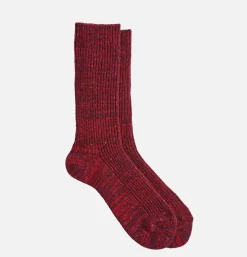 ROTOTO Chaussettes Nep Tweed Marl Burgundy<Homme Chaussettes