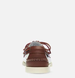 SEBAGO Chaussures Docksides Portland White brown<Homme Mocassins