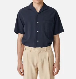 PORTUGUESE FLANNEL Chemise Atlantico Camp Navy< Chemises