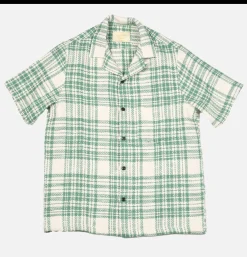 PORTUGUESE FLANNEL Chemise Garden Plaid Shirt Green< Chemises