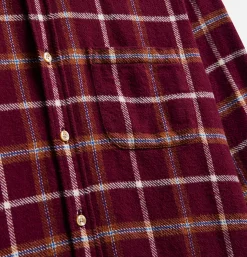 PORTUGUESE FLANNEL Chemise Pottery Check Burgundy< Chemises