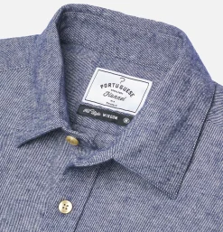 PORTUGUESE FLANNEL Chemise Teca Indigo< Chemises