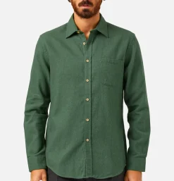 PORTUGUESE FLANNEL Chemise Teca Moss Green< Chemises