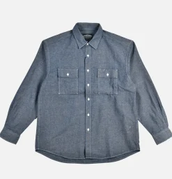FRIZMWORKS Cigarette Chambray Shirt Blue< Chemises