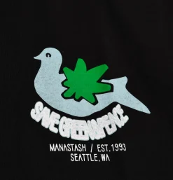 MANASTASH Citee Pigeon Black< T-shirts