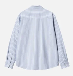CARHARTT WIP Dowlen Stripe Shirt Bleach White< Chemises