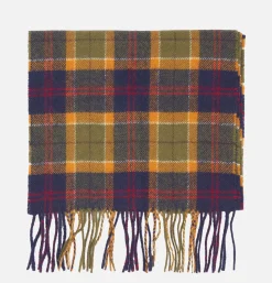 BARBOUR Echarpe Tartan Lambswool Navy Green Ocre< Gants • Bonnets • Echarpes