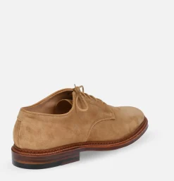 ALDEN SHOE CO 29332F - Plain Toe Blucher Suede Tan<Homme Chaussures