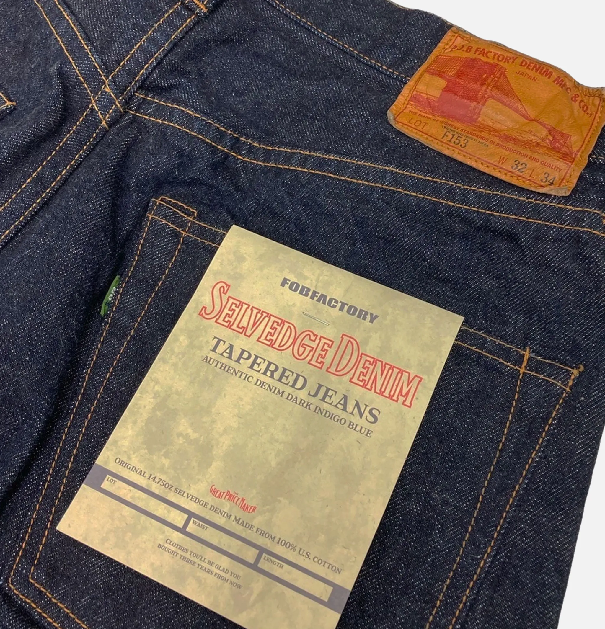 FOB FACTORY F153 Selvedge Denim Tapered< Jeans