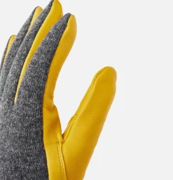 HESTRA Gants Deerskin Wool Tricot Charcoal< Gants • Bonnets • Echarpes