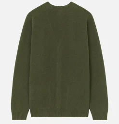 NITTO KNITWEAR Gilet Youri Coton Green< Pulls & Cardigans