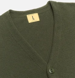 NITTO KNITWEAR Gilet Youri Coton Green< Pulls & Cardigans