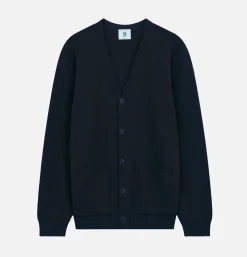 NITTO KNITWEAR Gilet Youri Coton Navy< Pulls & Cardigans