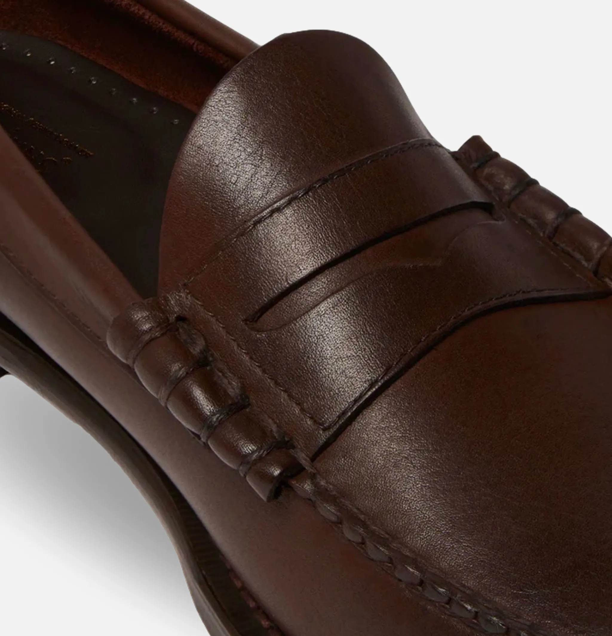 G.H. BASS Larson Penny Loafers Soft Chocolate Leather<Homme Mocassins