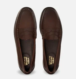 G.H. BASS Larson Penny Loafers Soft Chocolate Leather<Homme Mocassins