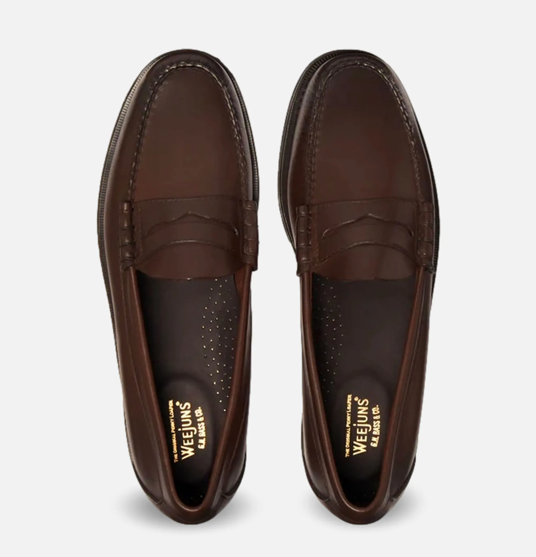 G.H. BASS Larson Penny Loafers Soft Chocolate Leather<Homme Mocassins