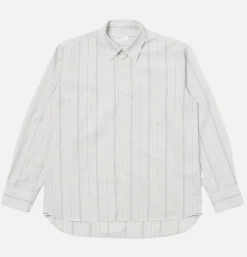 UNIVERSAL WORKS Lazy Day Shirt Sidney Stripe E< Chemises