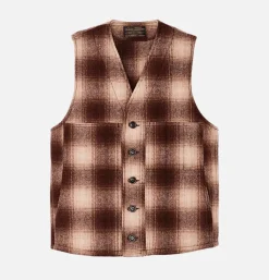 FILSON Mackinaw Wool Vest Brown Tan< Vestes