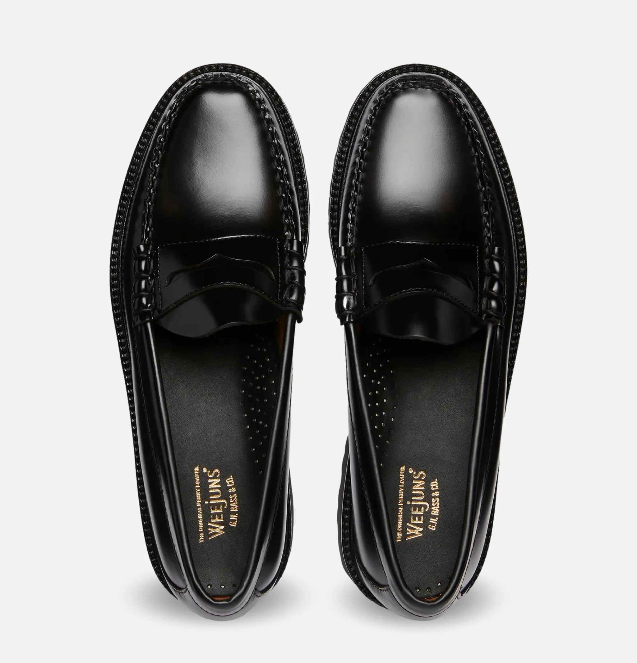 G.H. BASS Mocassin Larson 90's Penny Loafer Black<Homme Mocassins