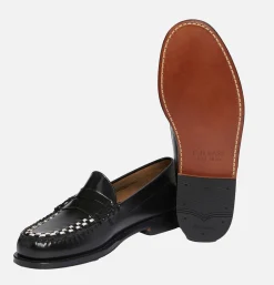 G.H. BASS Mocassin Weejun Weave Black & White<Homme Mocassins