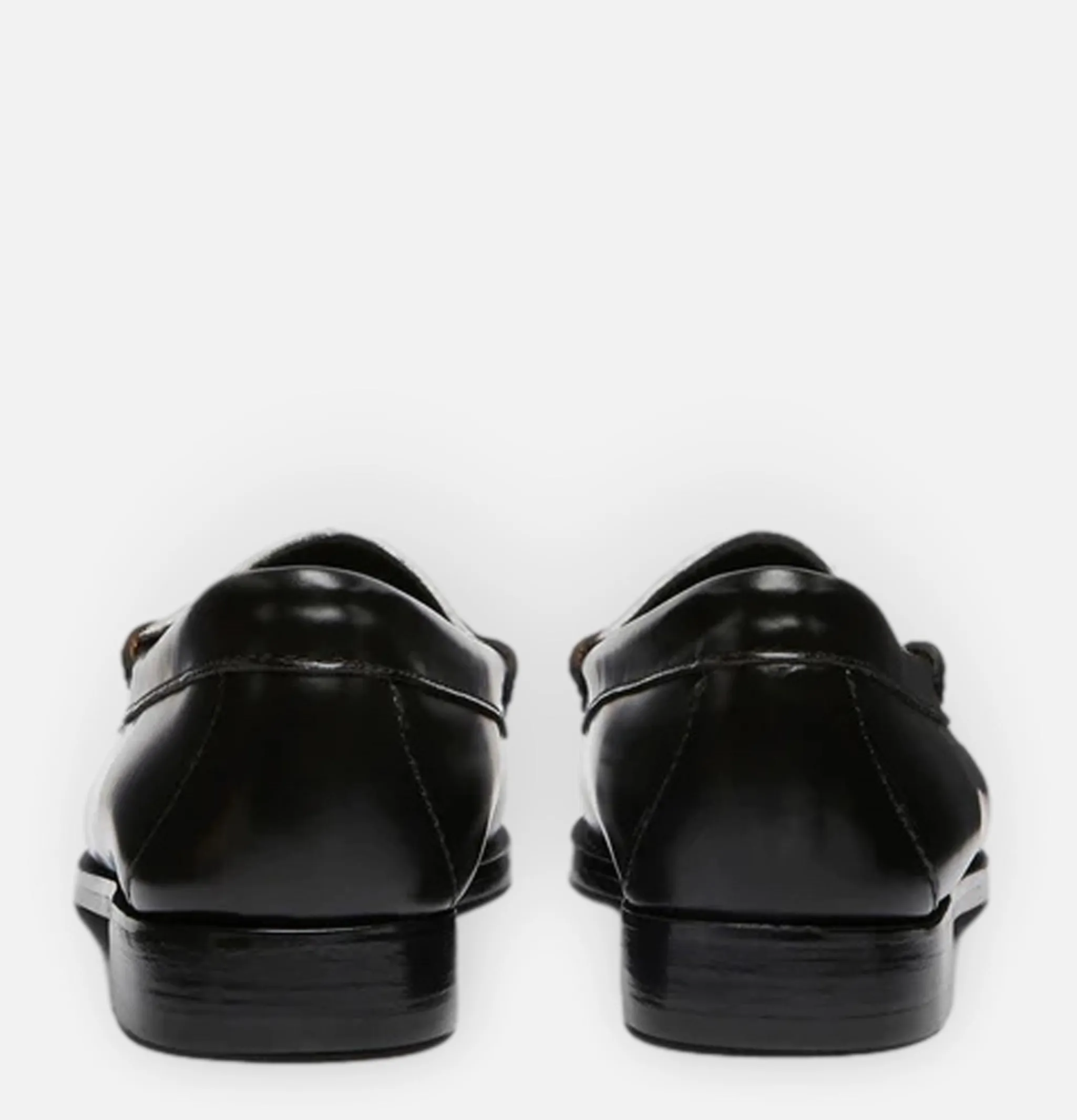 G.H. BASS Mocassin Weejuns Black & White Leather<Homme Mocassins