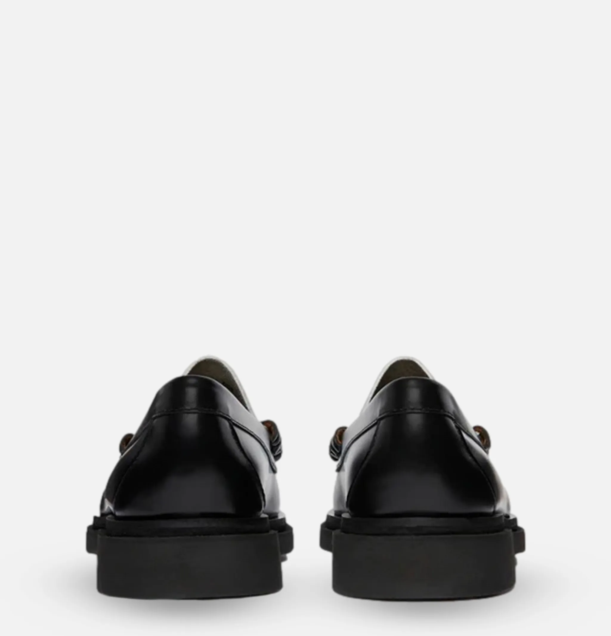 G.H. BASS Moccassin Weejun Step Larson Black White<Homme Mocassins