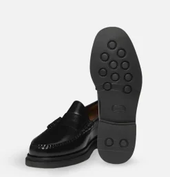 G.H. BASS Moccassin Weejun Step Larson Black<Homme Mocassins