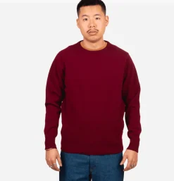 WILLIAM LOCKIE Pull Col Rond Bordeaux< Pulls & Cardigans