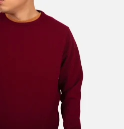 WILLIAM LOCKIE Pull Col Rond Bordeaux< Pulls & Cardigans