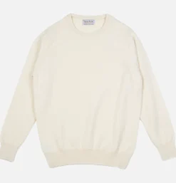 WILLIAM LOCKIE Pull Col Rond Ecru< Pulls & Cardigans
