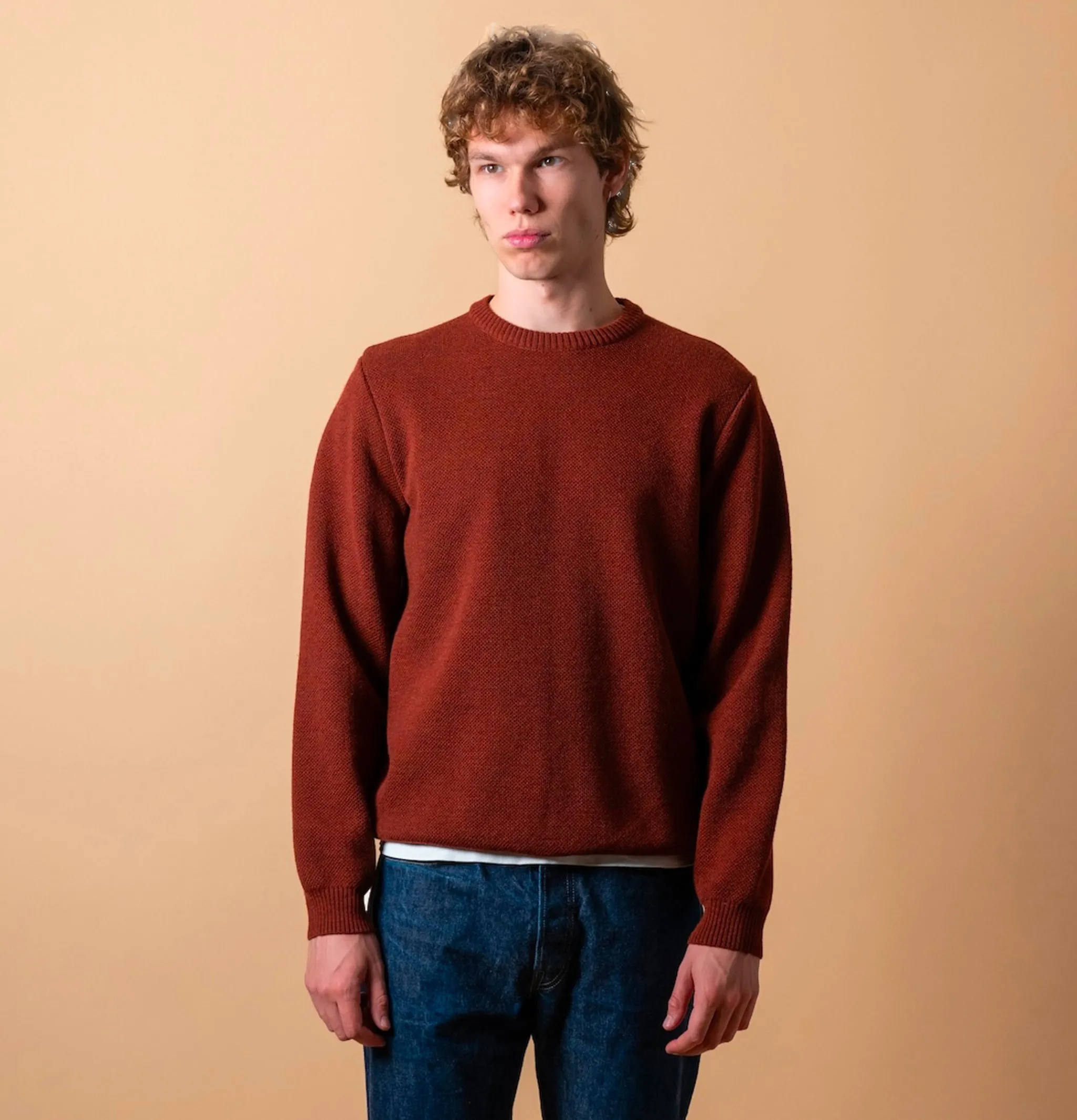 NITTO KNITWEAR Pull Youri Col Rond Brique< Pulls & Cardigans