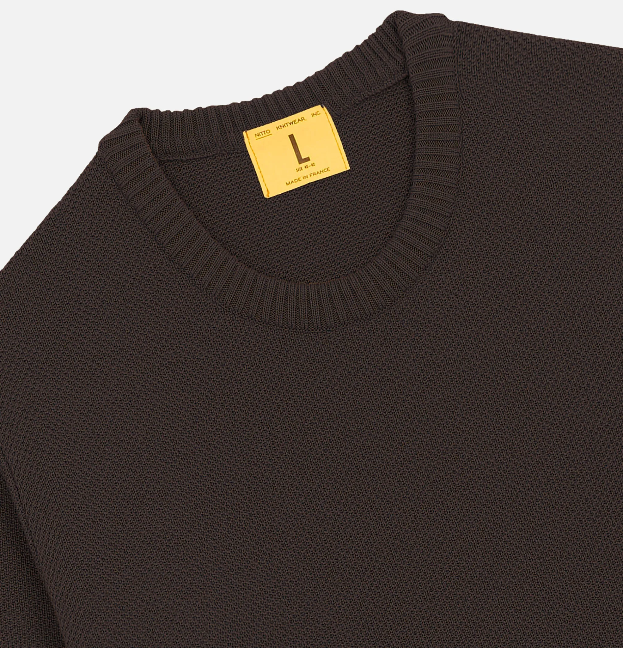 NITTO KNITWEAR Pull Youri Col Rond Marron< Pulls & Cardigans