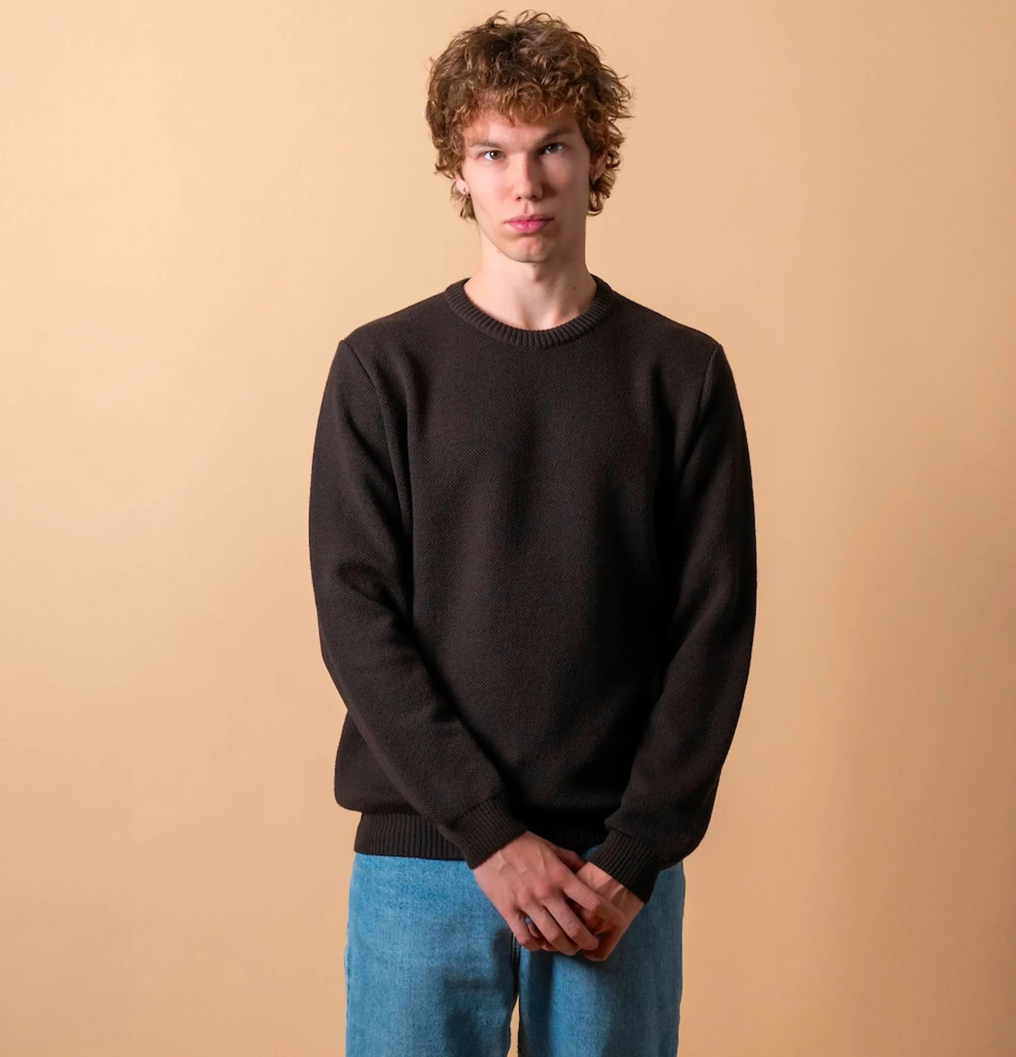 NITTO KNITWEAR Pull Youri Col Rond Marron< Pulls & Cardigans