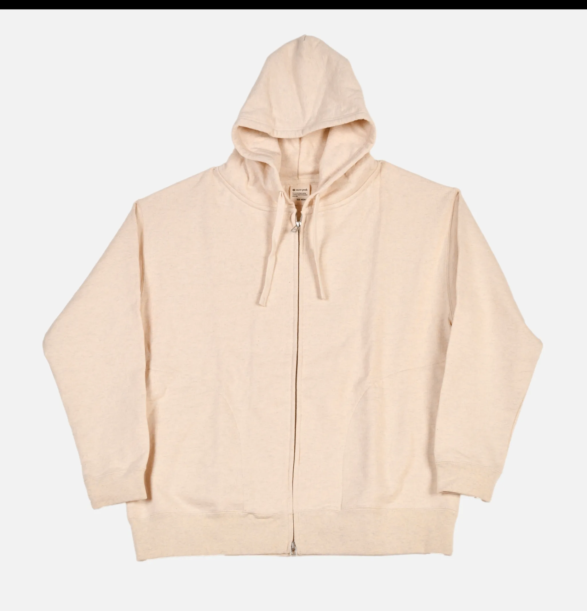 SNOW PEAK Recycled Cotton Zipup Hoodie Oat< Sweats & Polaires