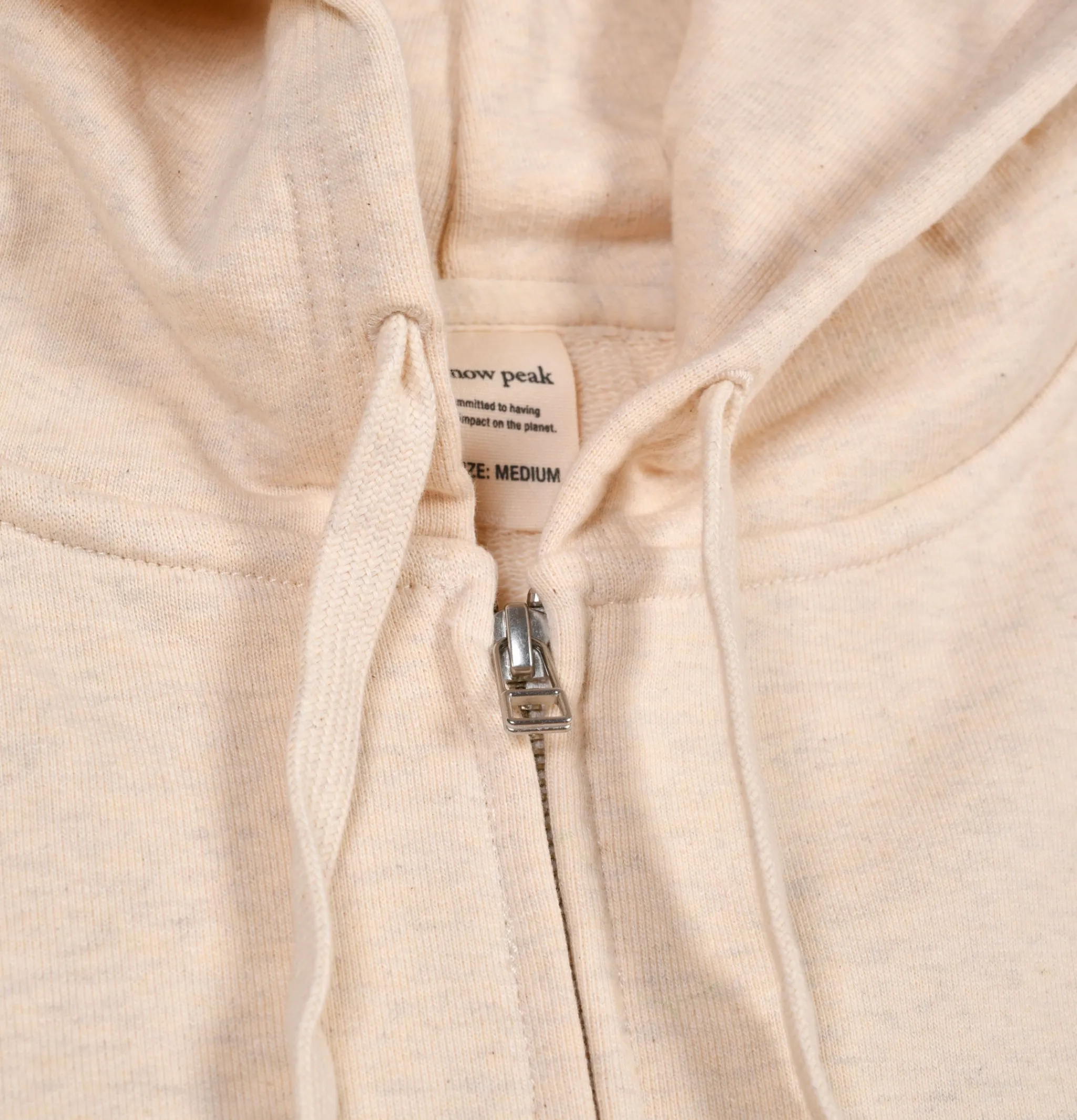 SNOW PEAK Recycled Cotton Zipup Hoodie Oat< Sweats & Polaires