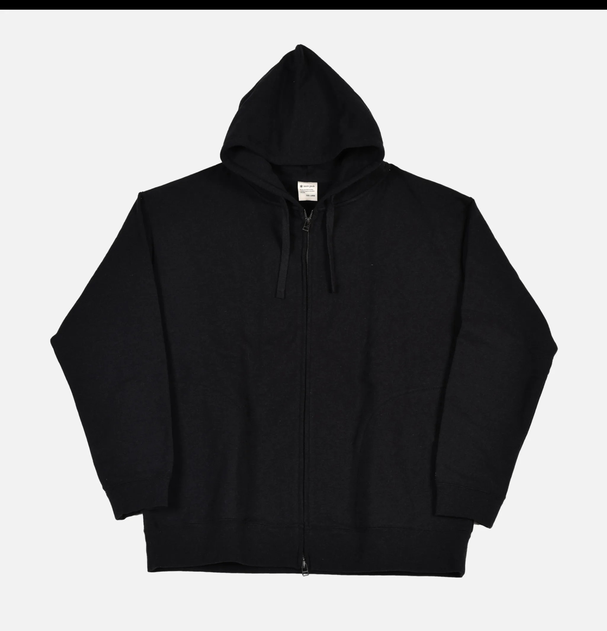 SNOW PEAK Recycled Cotton Zipup Hoodie Black< Sweats & Polaires