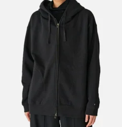 SNOW PEAK Recycled Cotton Zipup Hoodie Black< Sweats & Polaires