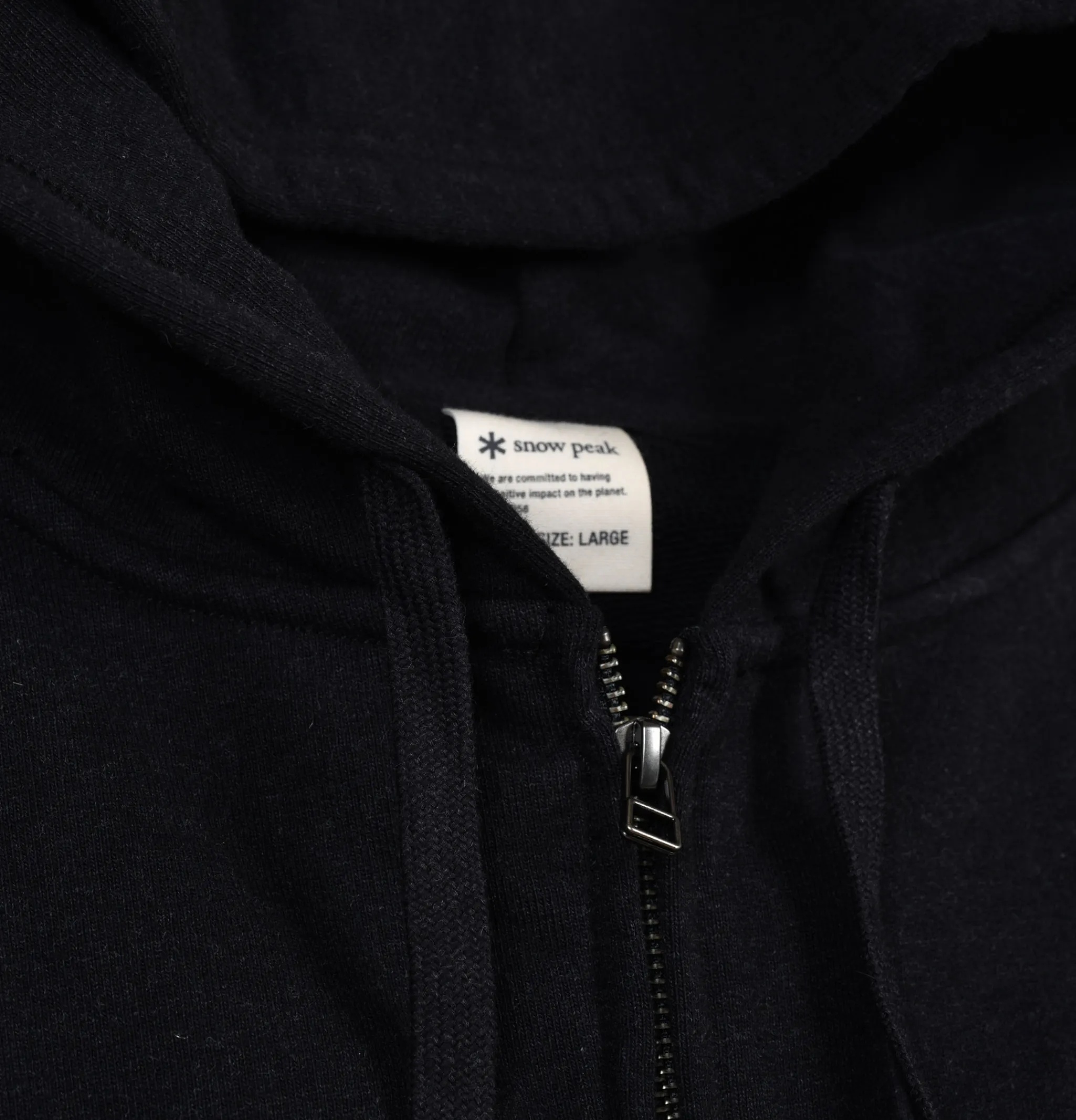 SNOW PEAK Recycled Cotton Zipup Hoodie Black< Sweats & Polaires