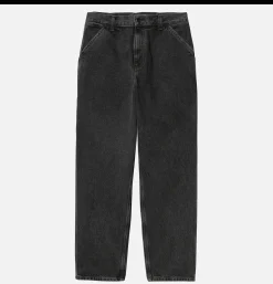 CARHARTT WIP Single Knee Pant Denim Noir Stone Washed< Pantalons