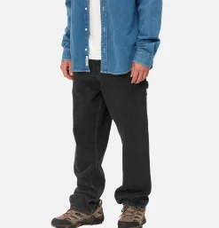 CARHARTT WIP Single Knee Pant Denim Noir Stone Washed< Pantalons