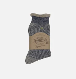 ANONYMOUS ISM Thick Pile Crew Socks Ink Blue<Homme Chaussettes