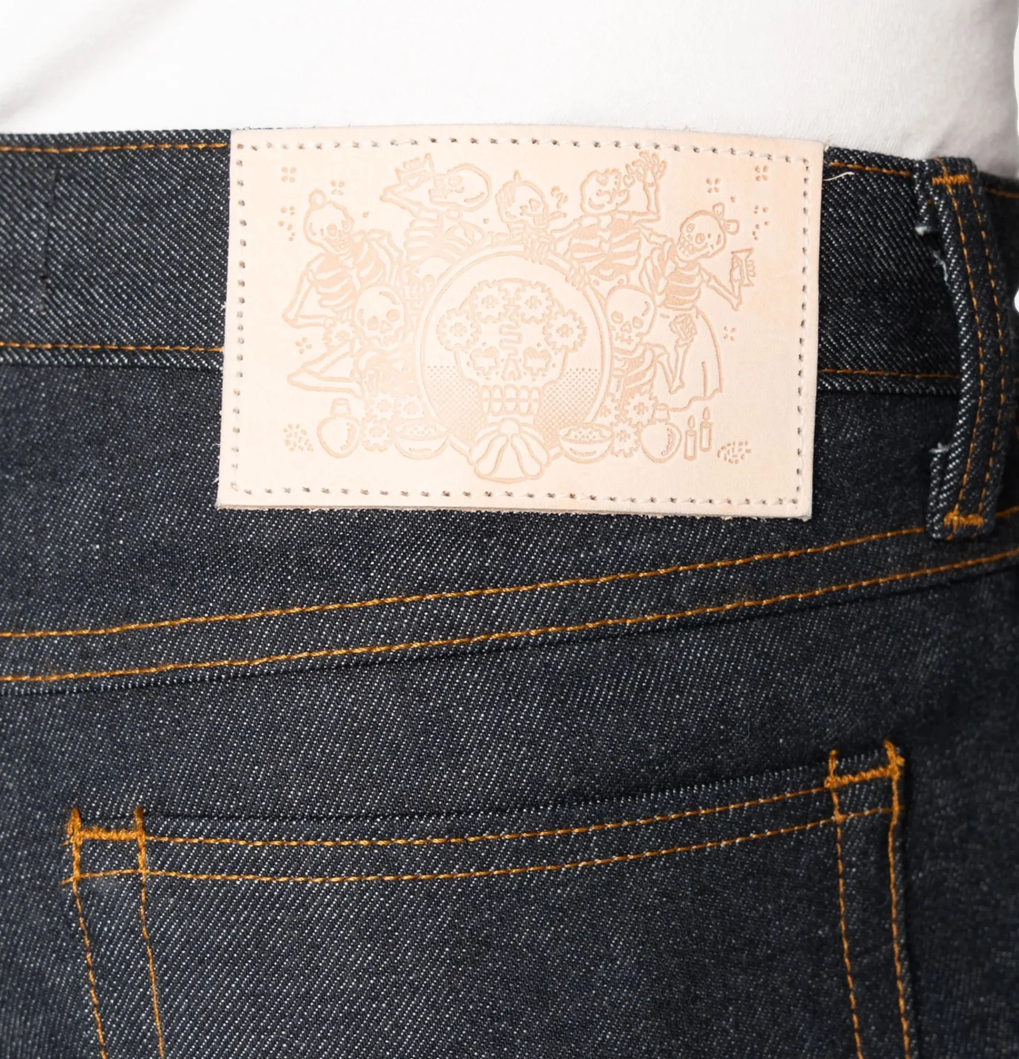 NAKED & FAMOUS True Guy Dia De Los Muertos Indigo< Jeans